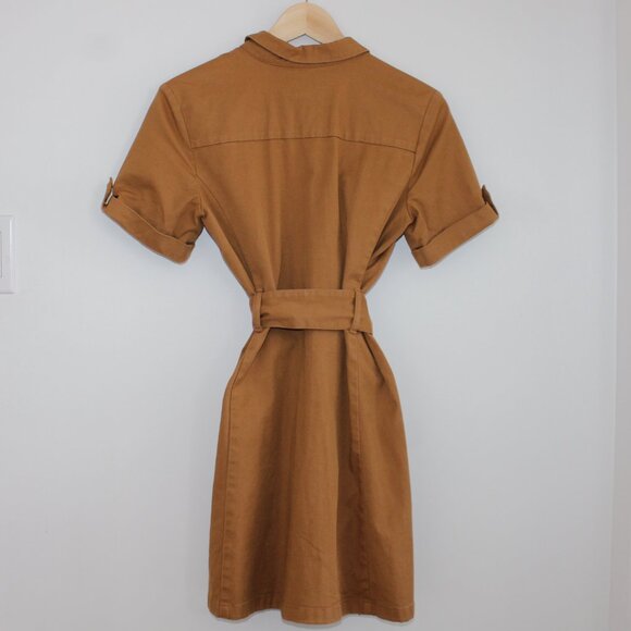 Sezane Camel Button-Up Mini Dress - Picture 3 of 4
